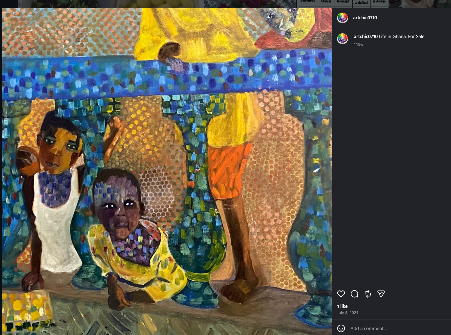 Life in Ghana, an original painting by Helen Wilson